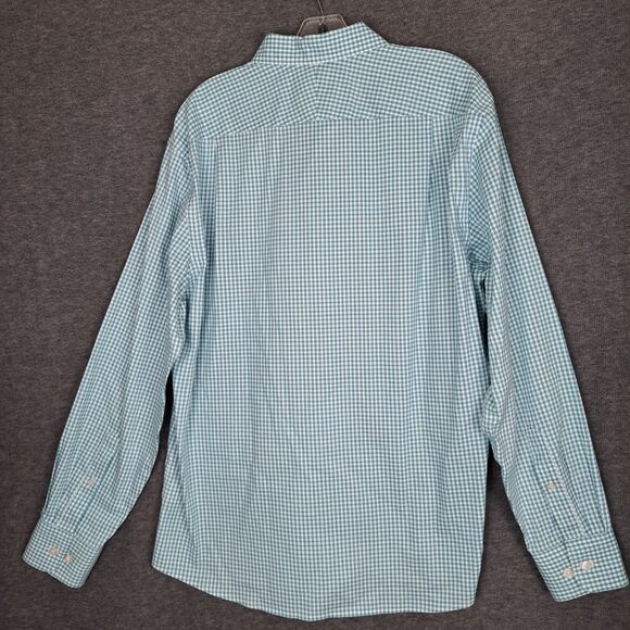 Charles Tyrwhitt Dress Shirt Mens Large Green Grid Check Non Iron Slim Fit - Picture 3 of 9